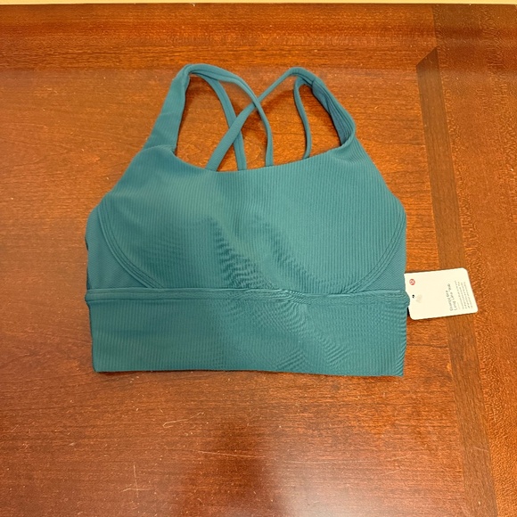 Lululemon Energy Bra Long Line Rib (Size 4) Green Jasper NWT - Picture 1 of 5